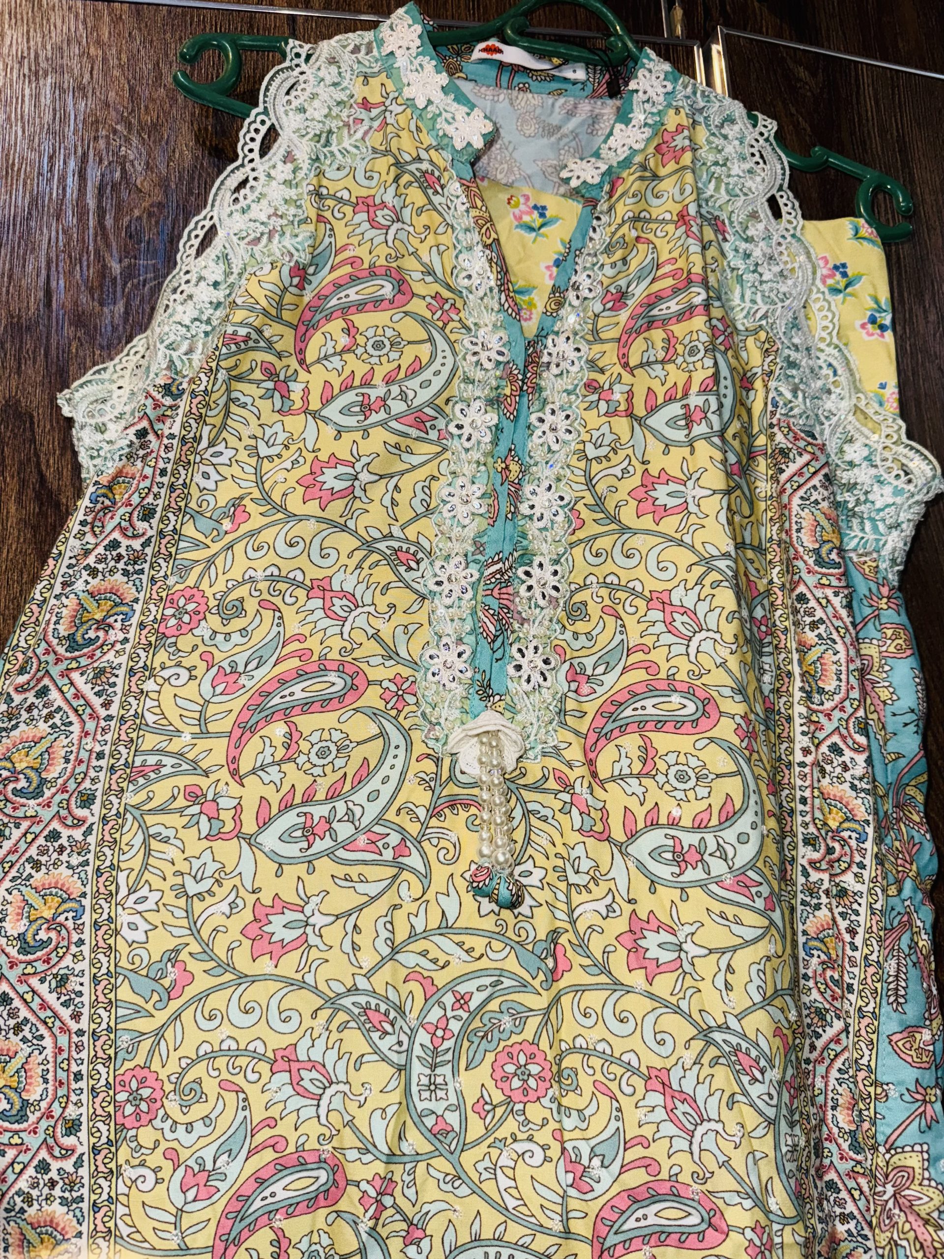 2ps lemon floral dress khaadi