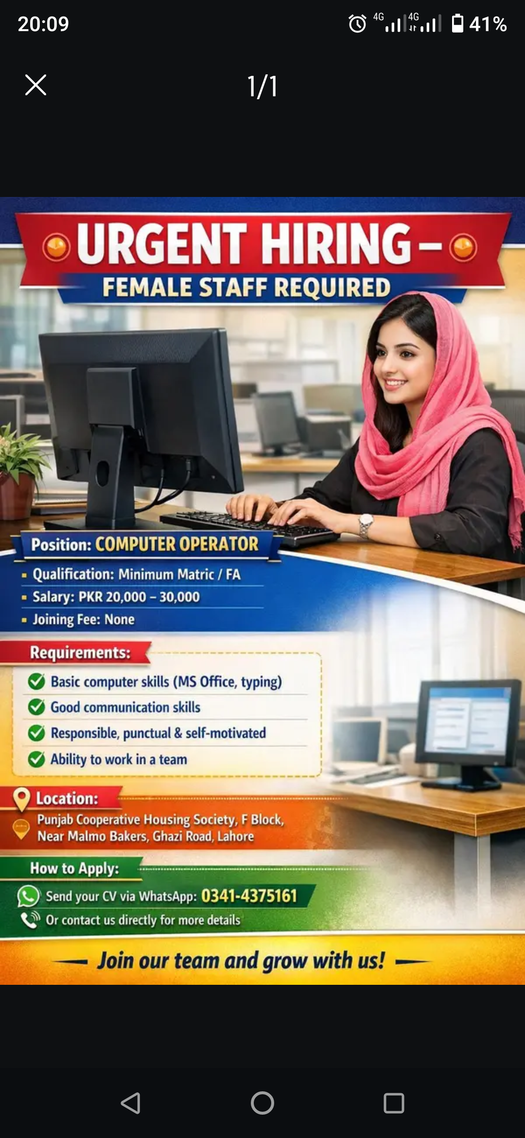 Customer Representative Female